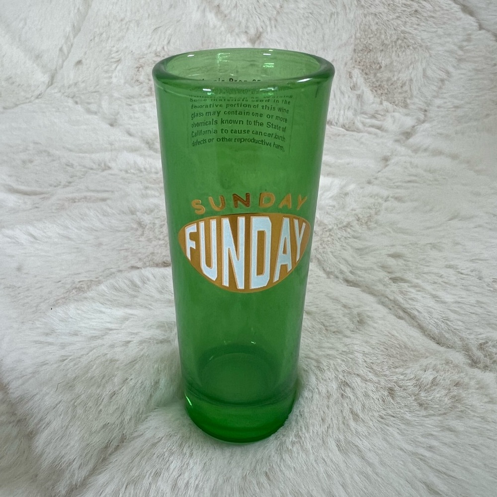 Sunday Funday Football Green Tall Shot Glass Game Day Barware